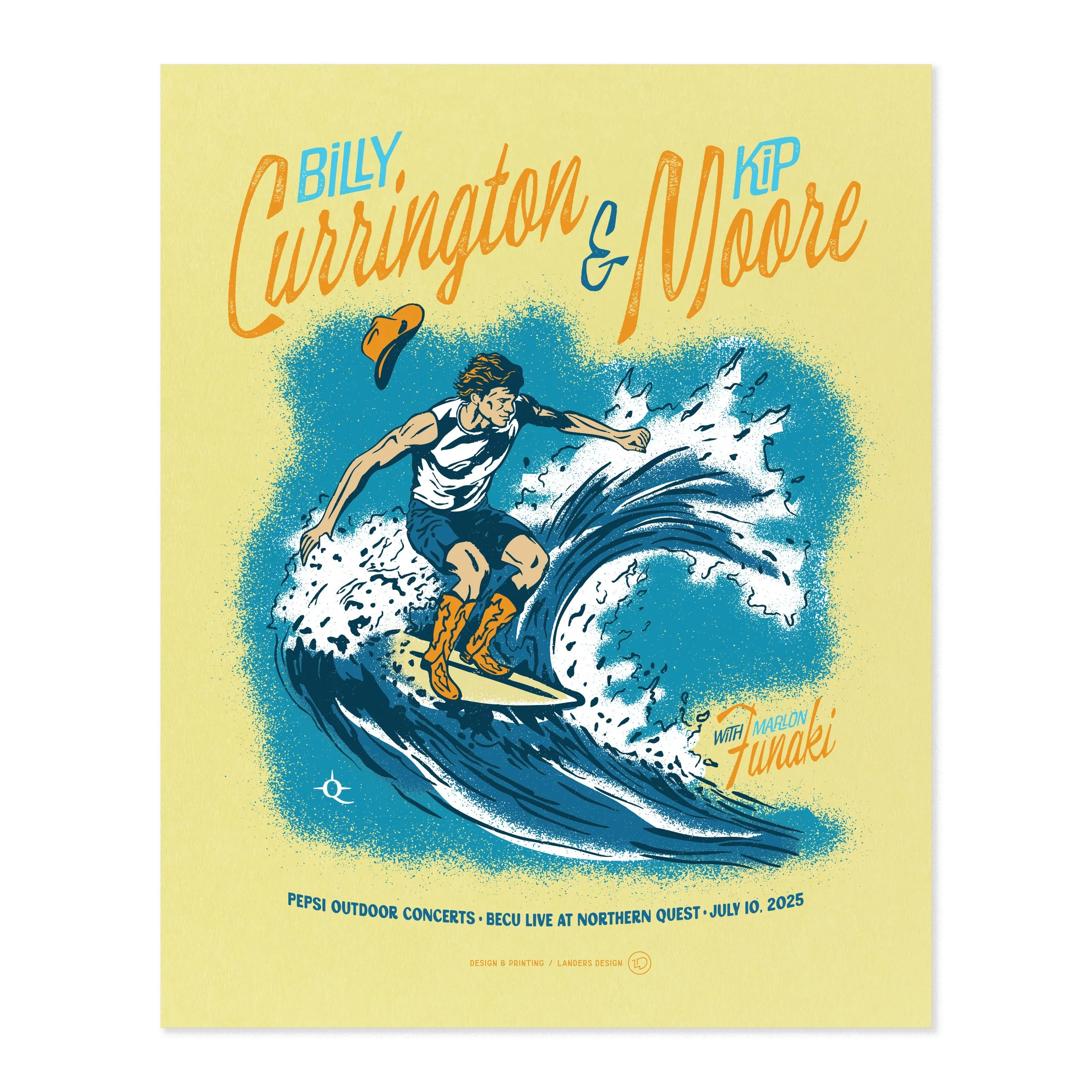Billy Currington & Kip Moore - Screen Printed Poster — Landers Design